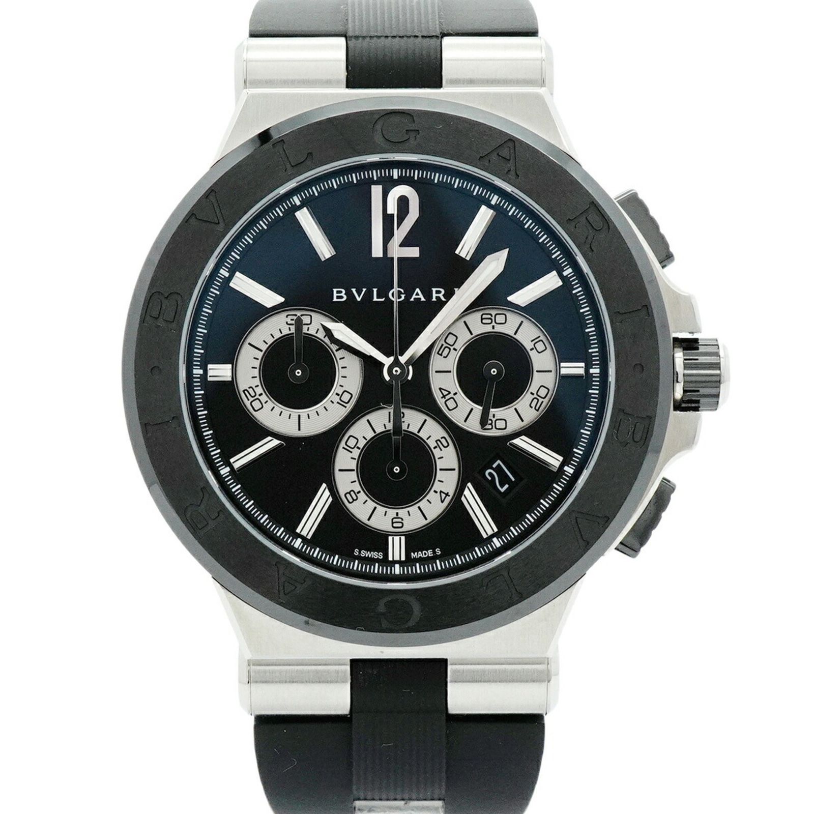 ブルガリ ディアゴノ 黒文字盤腕時計 メンズ