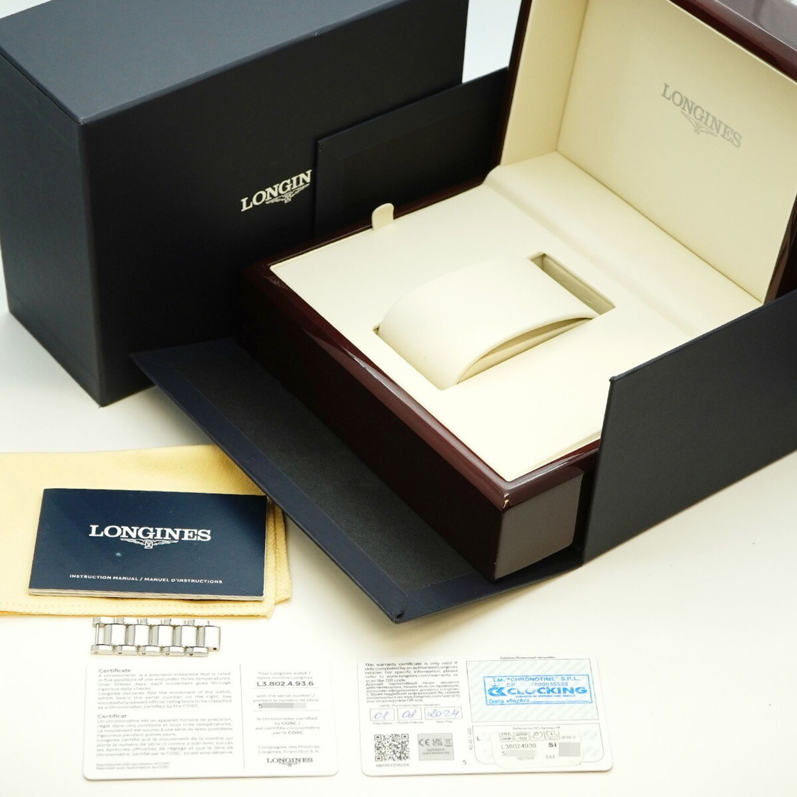 ロンジン スピリット ズールータイム L 3.802.4.93.6 ネイビー文字盤腕時計 メンズ