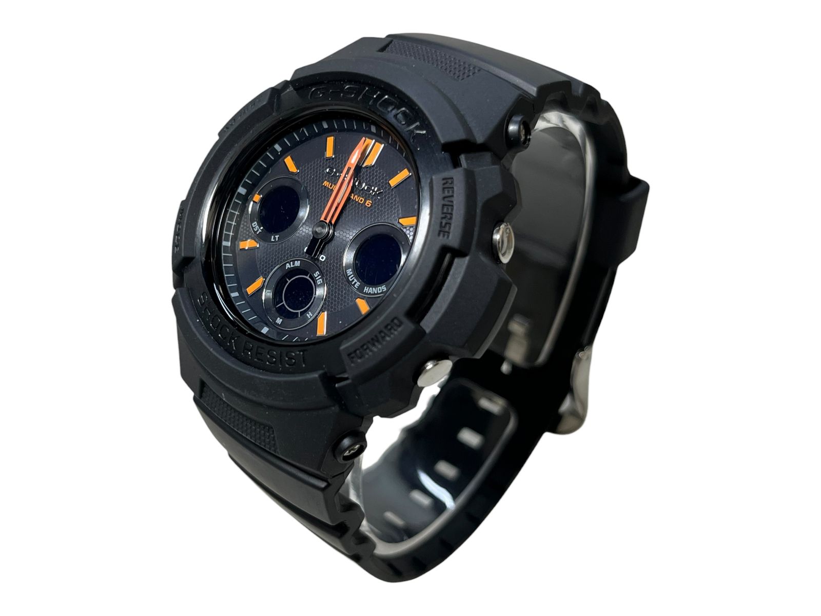 CASIO カシオ G-SHOCK Gショック マルチバンド6 タフソーラー デジアナ腕時計 AWG-M 100 SF ブラック メンズ|025