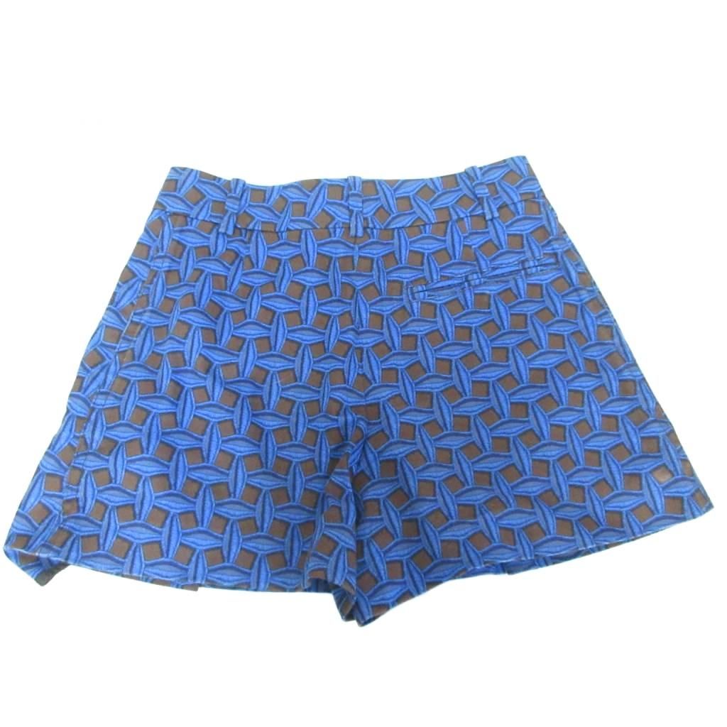 ルイヴィトン LOUIS VUITTON ショートパンツ ハーフパンツ ストレッチ素材 総柄 青 ブルー 34 約S IBO 88