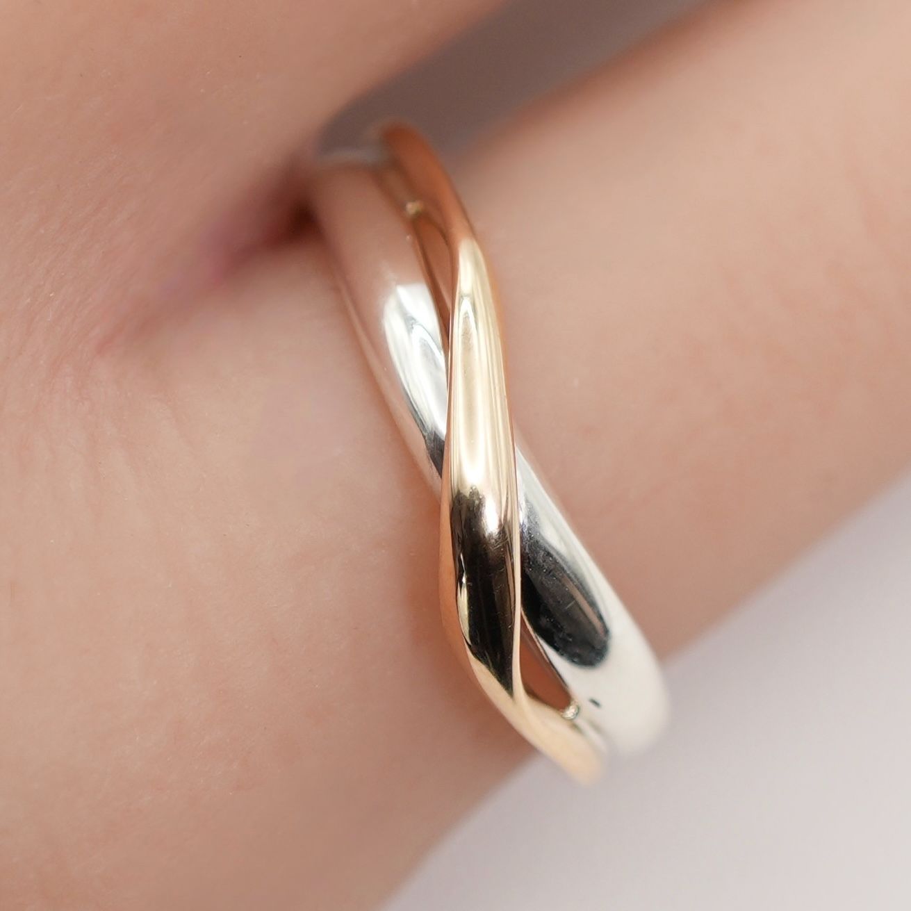 美品 4℃ シルバー925×K10 コンビ ウェーブ リング/25-2659 - メルカリ