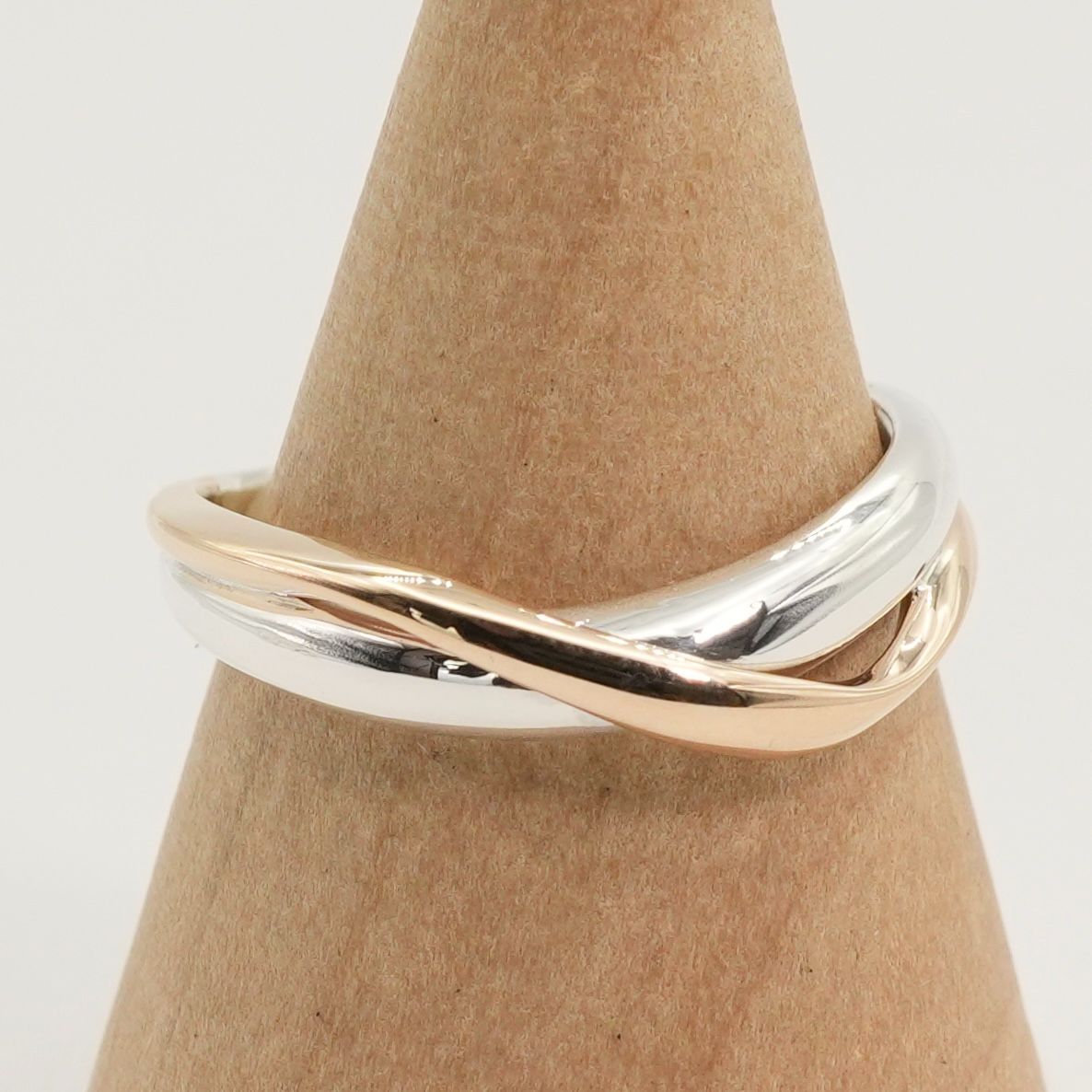 美品 4℃ シルバー925×K10 コンビ ウェーブ リング/25-2659 - メルカリ