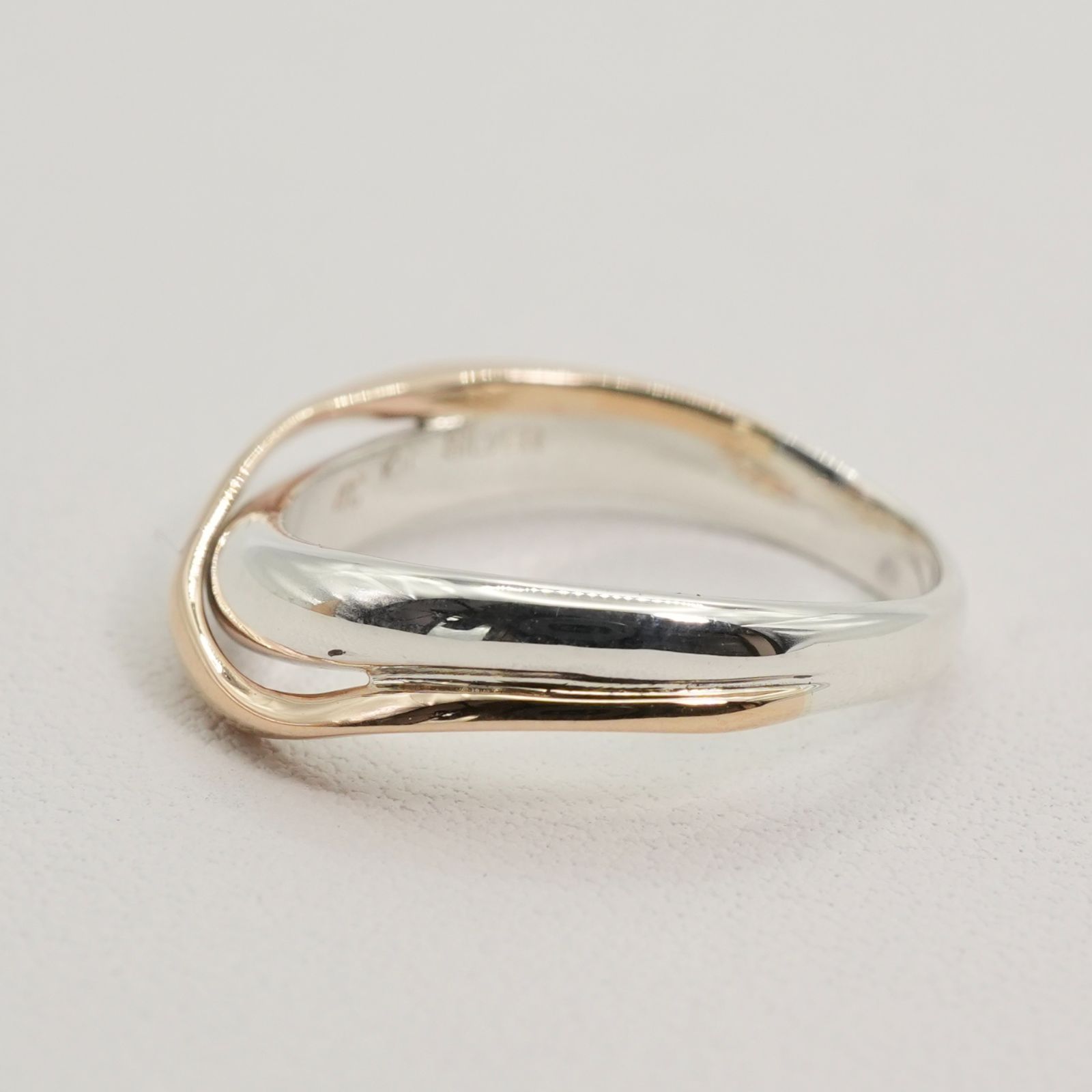 美品 4℃ シルバー925×K10 コンビ ウェーブ リング/25-2659 - メルカリ