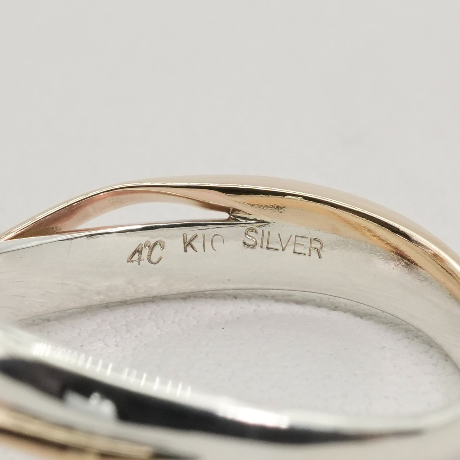 美品 4℃ シルバー925×K10 コンビ ウェーブ リング/25-2659 - メルカリ