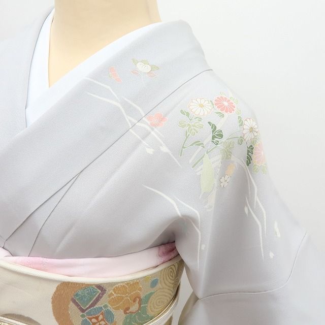 百華❀Y4342◇さが美謹製 作家物落款 金駒刺繍 縫い一つ紋 手縫い