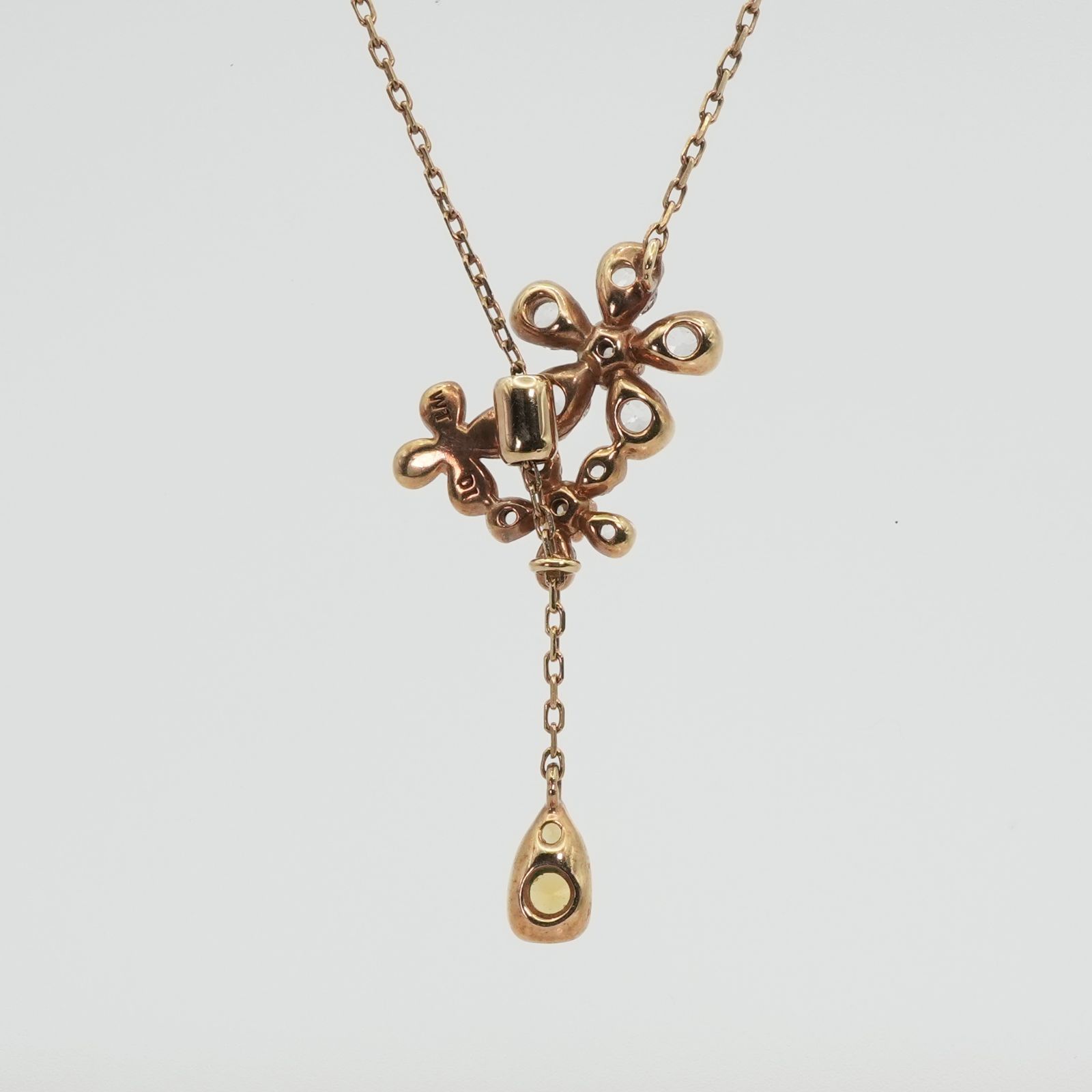 ヴァンドーム青山 フラワー シトリン K10 ネックレス ラブル/24-4438