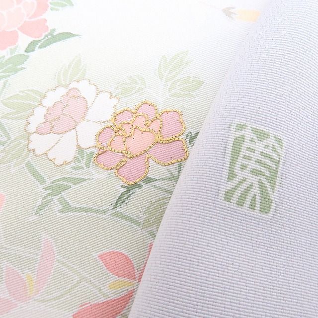 百華❀Y4342◇さが美謹製 作家物落款 金駒刺繍 縫い一つ紋 手縫い