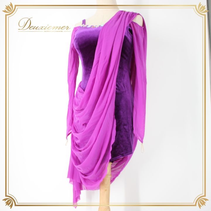 社交ダンス 衣装 ラテン ドレス ワンピース パーティドレス レディース 紫 黒 ブラック系 パープル系 ビジュー 派手 アシンメトリー アシメ 個性的 エレガント おしゃれ パーティー用 ダンス衣装 セクシー 可愛い 春夏秋冬 特別な日