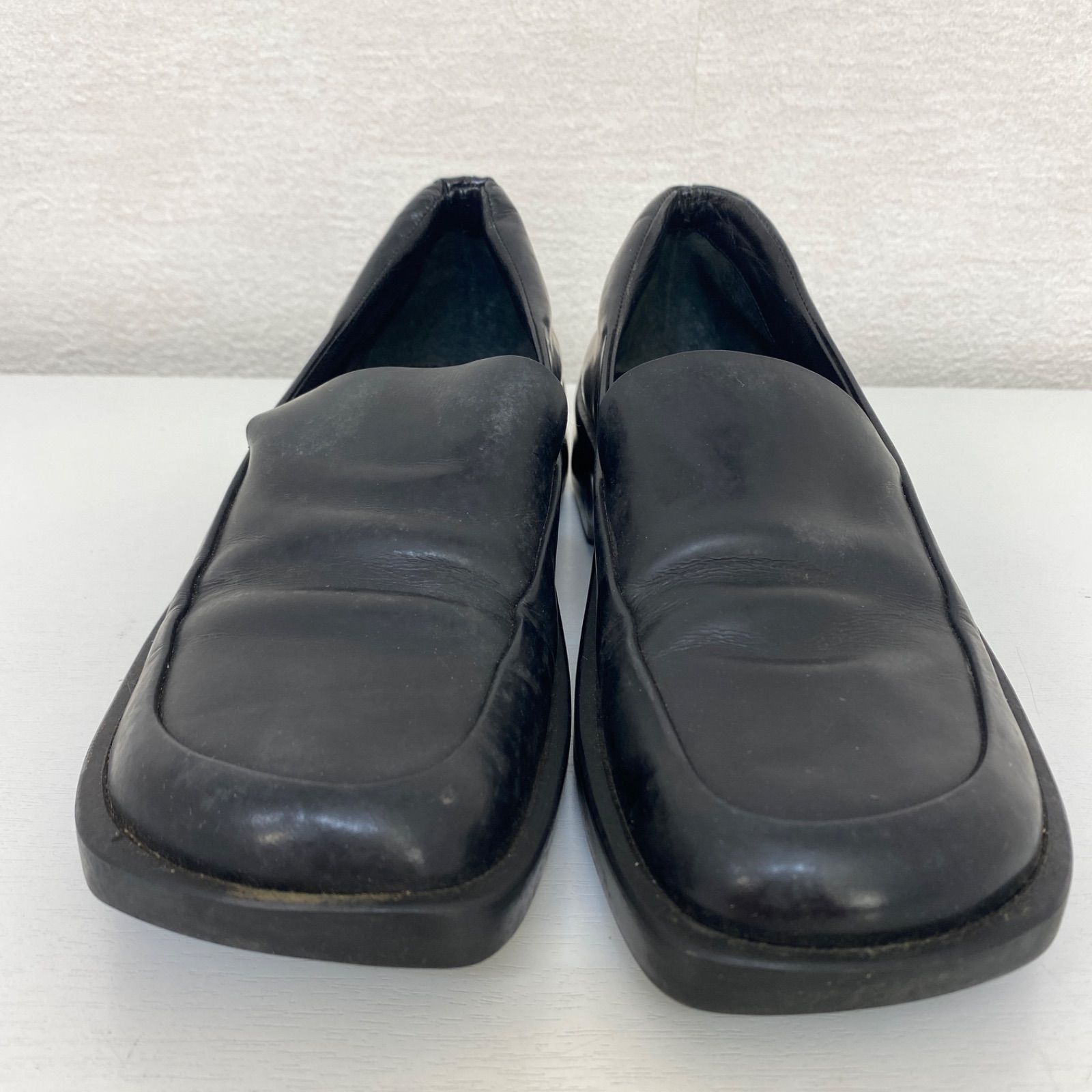 PRADA プラダ ブラックレザー 厚底ローファー レディース サイズ22cm 