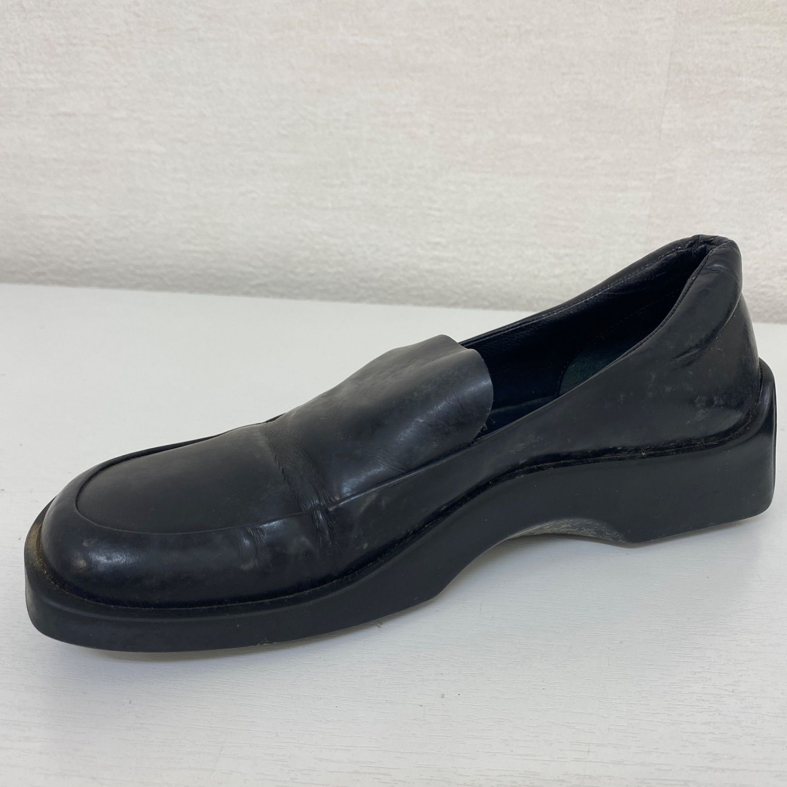 PRADA プラダ ブラックレザー 厚底ローファー レディース サイズ22cm 