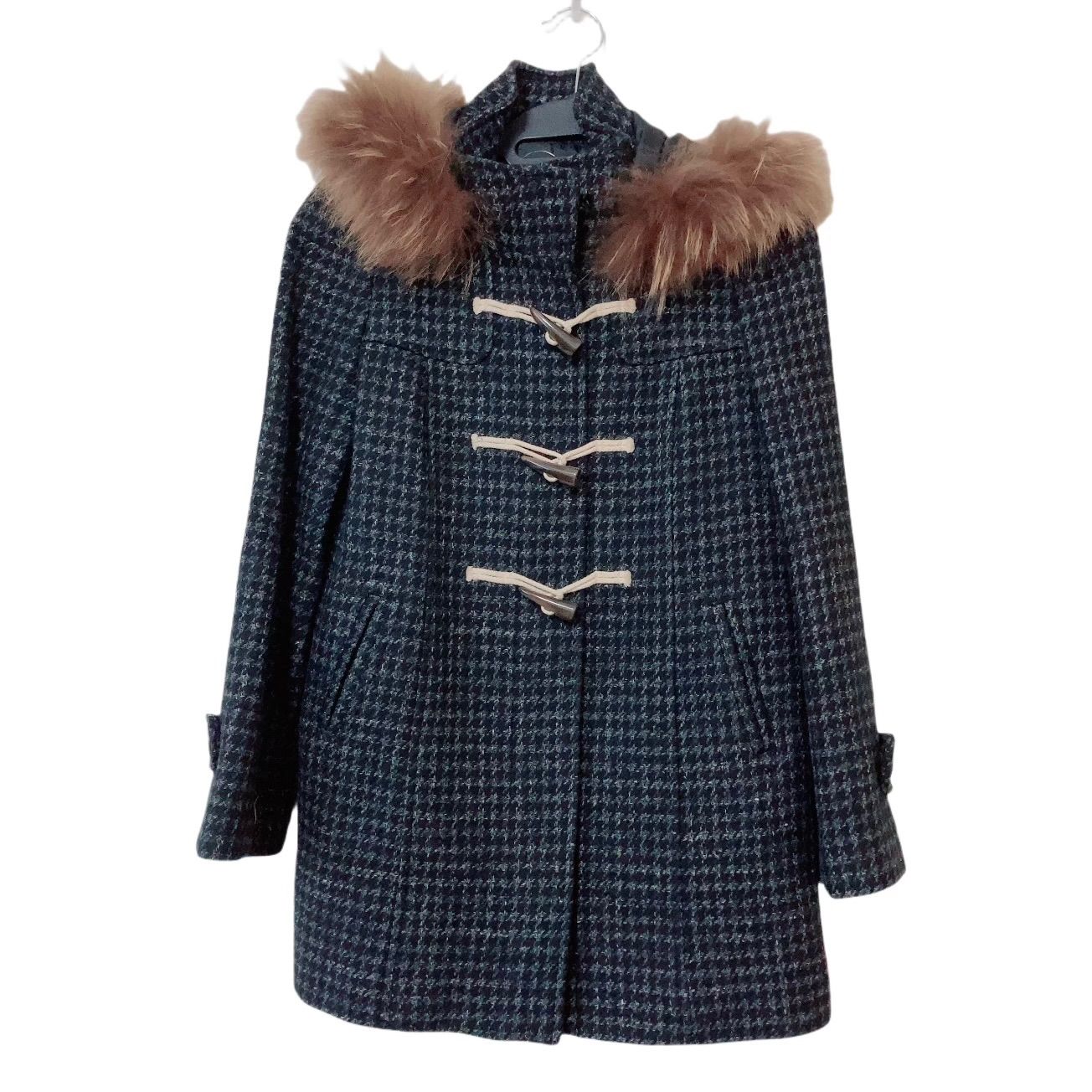 zk4 【美品】KUMIKYOKU 組曲 クミキョク ツィード フード付きダッフル