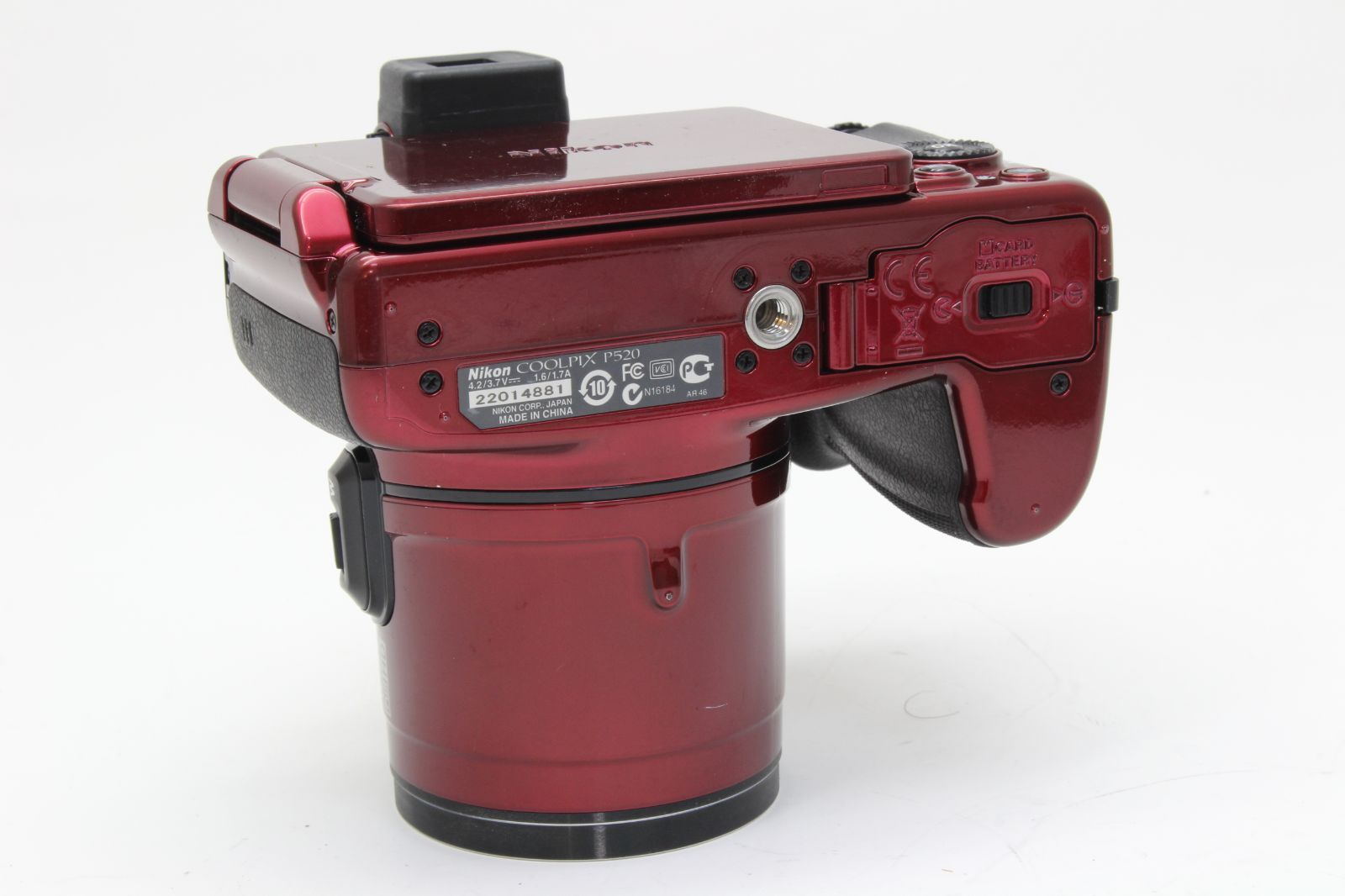  B 並品 Nikon ニコン COOLPIX P 520 レッド 初期不良 無料 8-104 2025 コンパクトデジタルカメラ デジタルカメラ