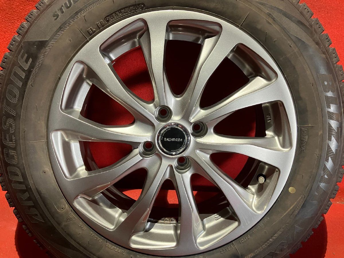 スタッドレスタイヤホイールセット 195|65 R 16 VRX 2 x 6.0 40 100|4 H 社外 バルミナ 4本SET