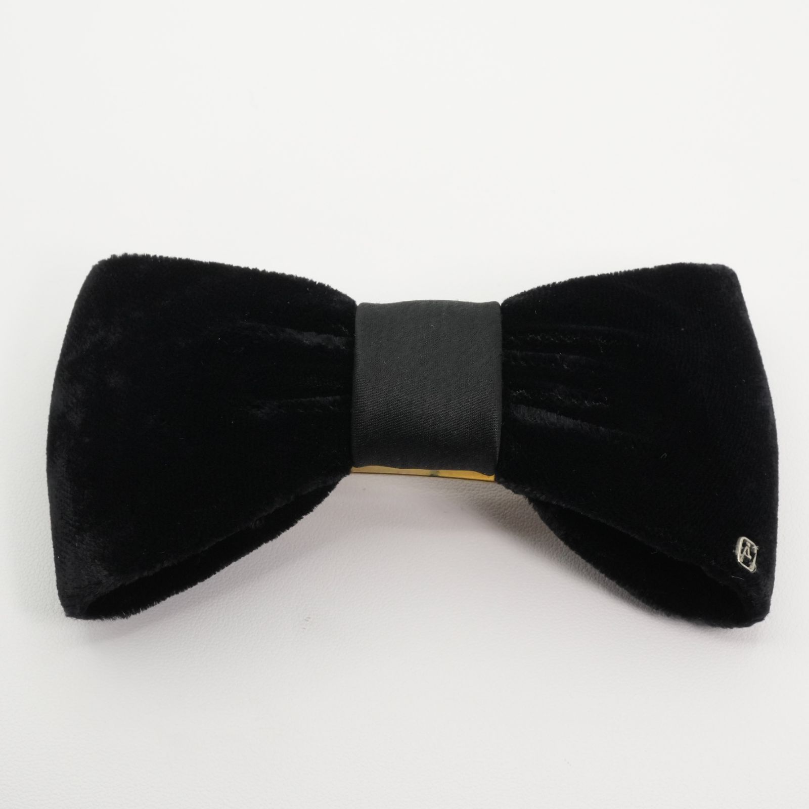 アレクサンドルドゥパリ ベロア リボン バレッタ ブラック/25-2879