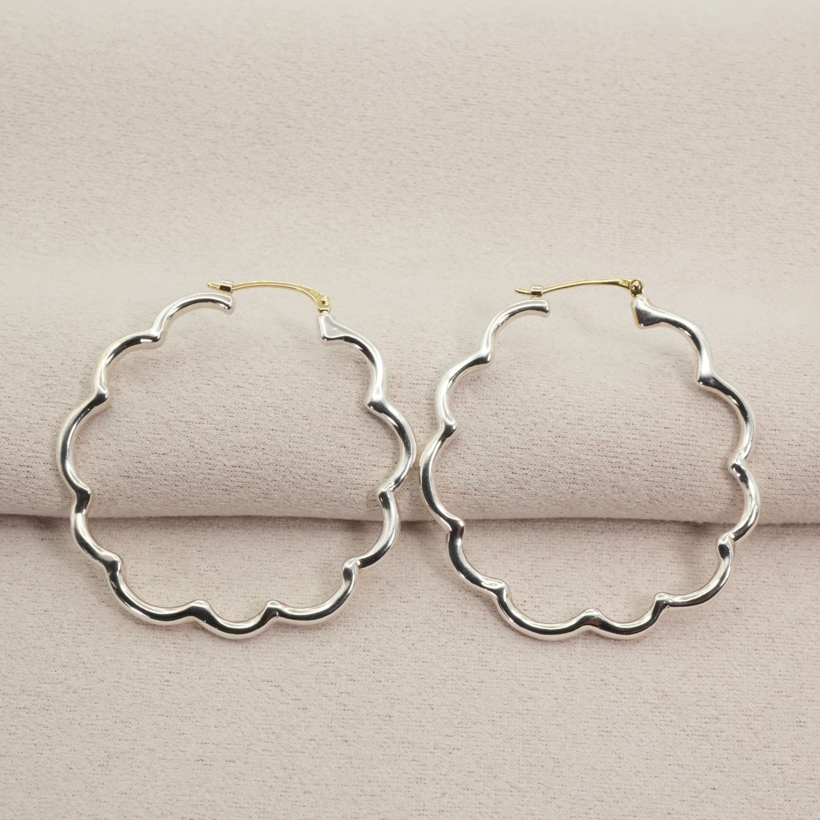 アトリエカオル ミモザ フープ ピアス シルバー×K18 コンビ/25-2284