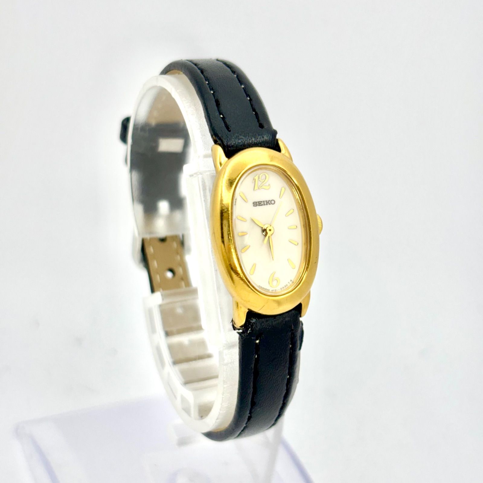 新品電池】SEIKO セイコー レディース 腕時計 オーバル ゴールド 1F21