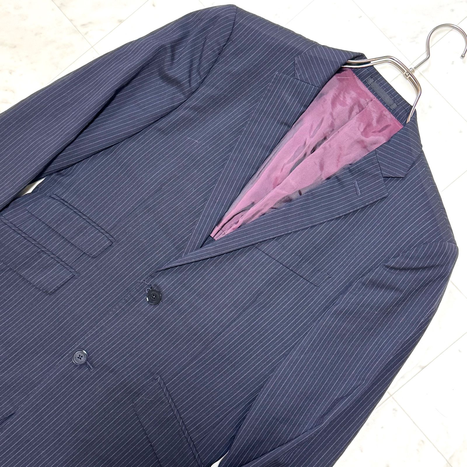 バーバリーブラックレーベル テーラードジャケット ストライプ