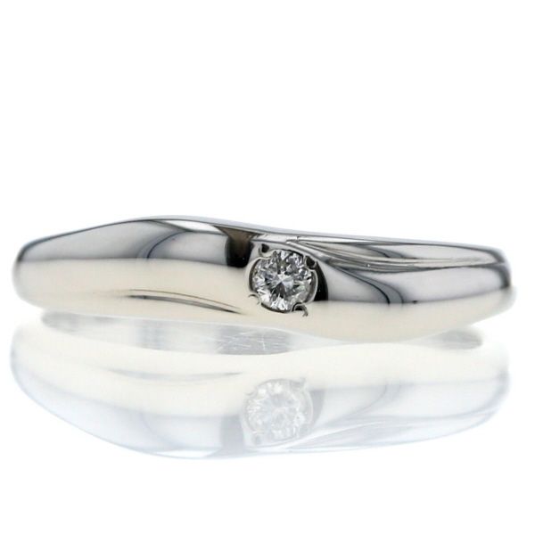 Sainte Pure セントピュール Pt 1000 純プラチナ リング ダイヤモンド サファイア ウェーブ 指輪 11号 仕上済 zz