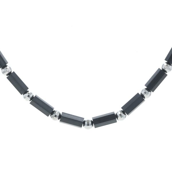 ディモア　DisMoi ネックレス　50 K18WG DisMoi ディモア K18WG ネックレス マテラノブラック ゼウス光石 角柱