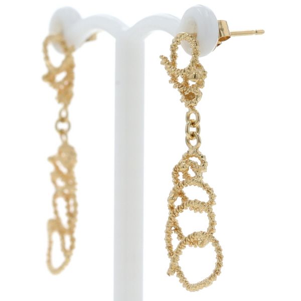 K18YG イエローゴールド ピアス スイング スパイラル ロープデザイン