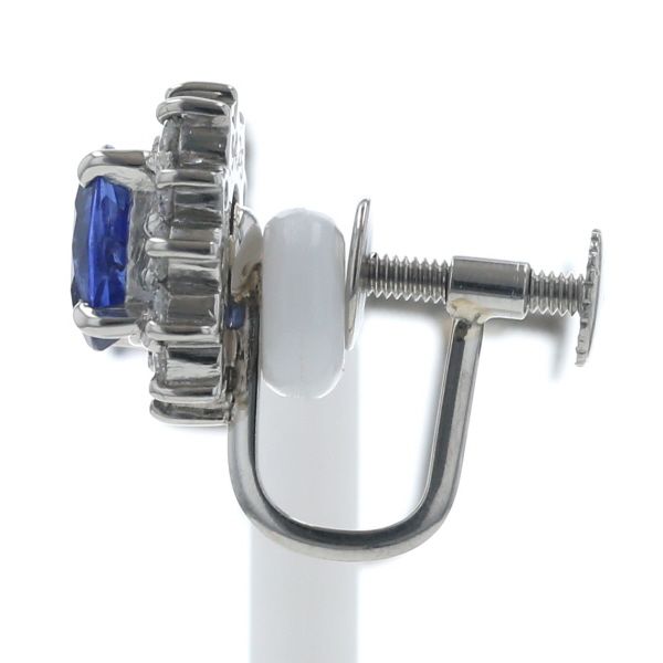 Pt850 Pt900 プラチナ イヤリング サファイア 0.94ct / 0.90ct