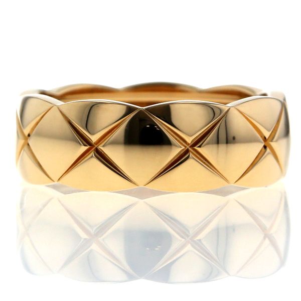 CHANEL シャネル K 18 YG イエローゴールド ココクラッシュ ミディアム リング マトラッセ 指輪 13号 仕上済 zz