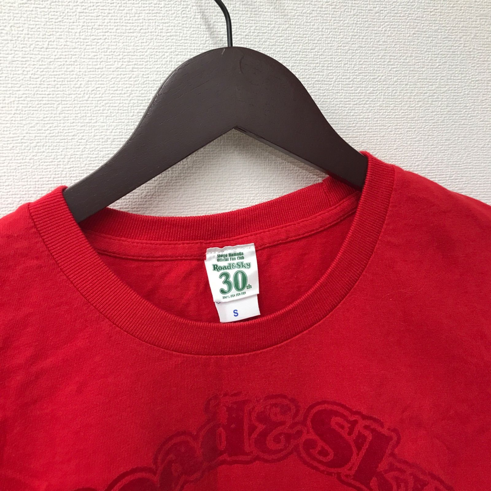 M12052 浜田省吾 ファンクラブ 30周年 限定 Tシャツ レッド Sサイズ