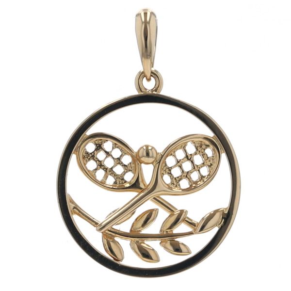 K18YG イエローゴールド ペンダントトップ テニス ラケット サークル