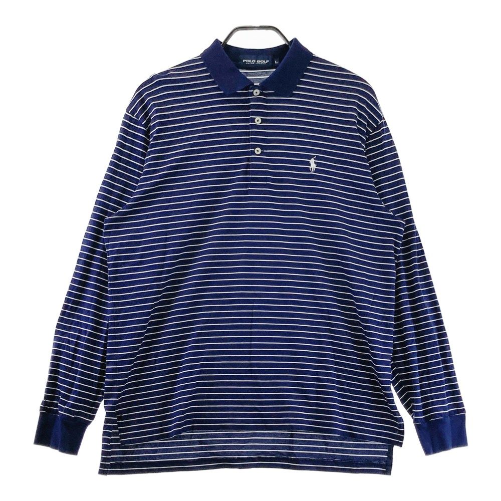 サイズ：L POLOGOLF ラルフローレン ポロゴルフ  長袖ポロシャツ ボーダー柄 ネイビー系 [240101571553] ゴルフウェア メンズ ストスト