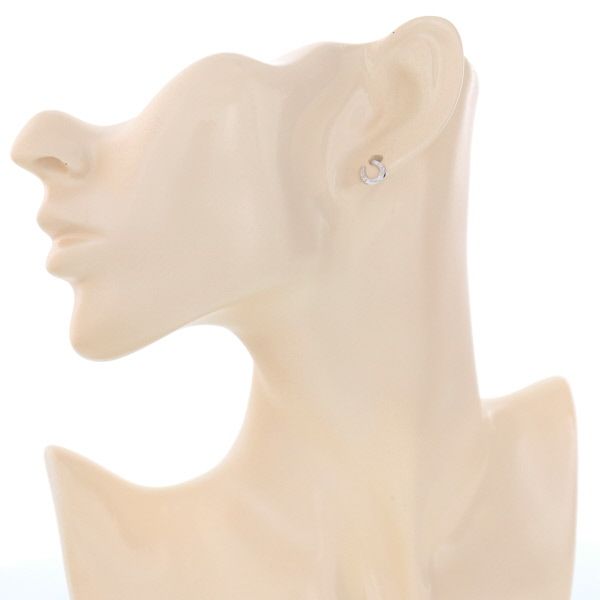 K14WG ホワイトゴールド ピアス ホースシュー 馬蹄 U字 シンプル
