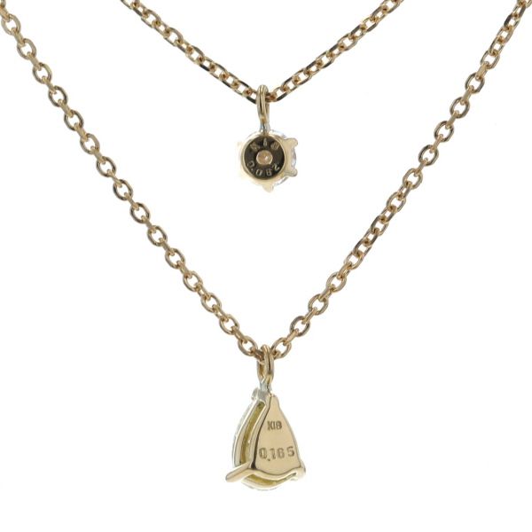 K18YG ネックレス ダイヤモンド 0.165ct/0.082ct ドロップ ラウンド 2