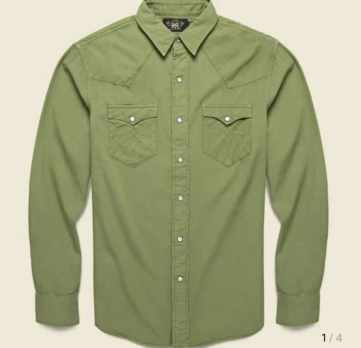 RRL ダブルアールエル ウェスタン シャツ カーキ グリーン