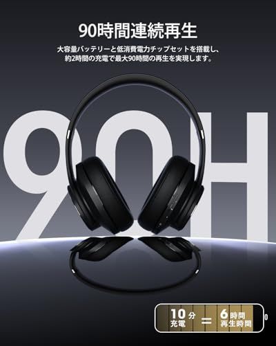  DOQAUS ドカアス ヘッドホン bluetooth 5.3 ワイヤレスヘッドホン 最大90時間連続再生 3 EQサウンドモード オーバーイヤーヘッドホン マイク内蔵 有線対応 密閉型 メモリーフォーム 耳に優しい 携帯 パソコン ウォークマン対 ワイヤレスヘッドホン ヘッドホン