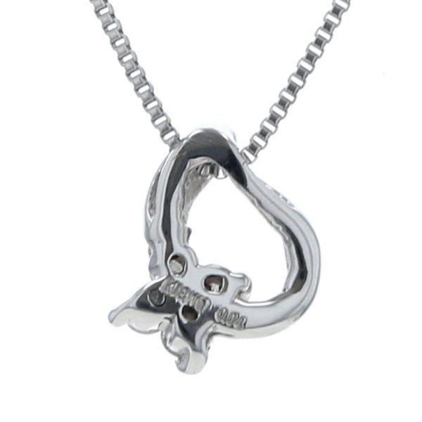 K18WG ホワイトゴールド ネックレス ダイヤモンド 0.04ct 花 フラワー