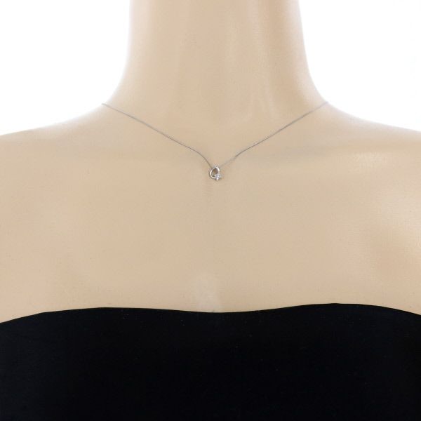 K18WG ホワイトゴールド ネックレス ダイヤモンド 0.04ct 花 フラワー