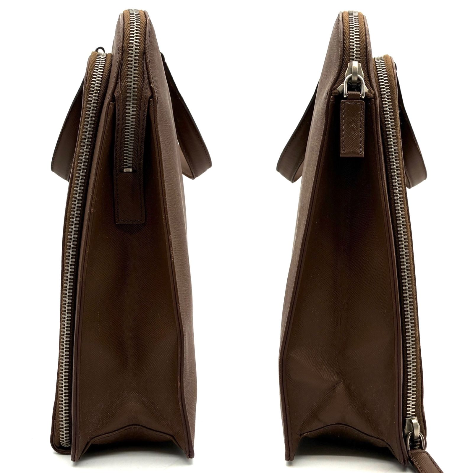 美品 PRADA プラダ ビジネスバッグ ブリーフケース 三角ロゴ 白タグ