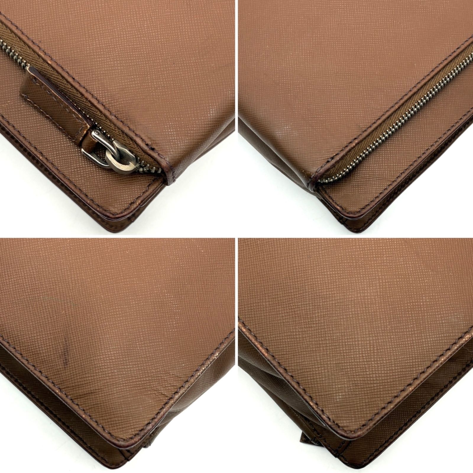 美品 PRADA プラダ ビジネスバッグ ブリーフケース 三角ロゴ 白タグ