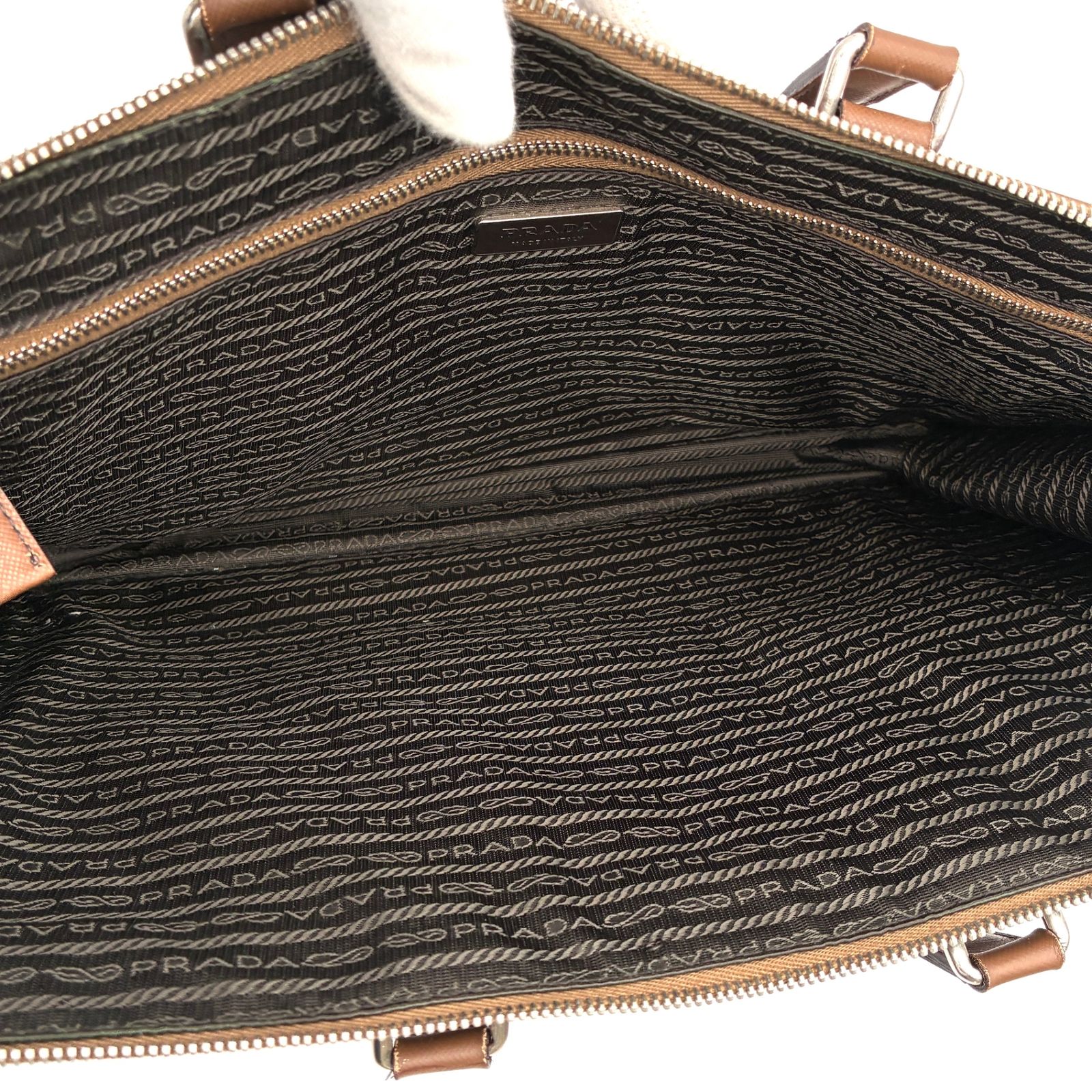 美品 PRADA プラダ ビジネスバッグ ブリーフケース 三角ロゴ 白タグ