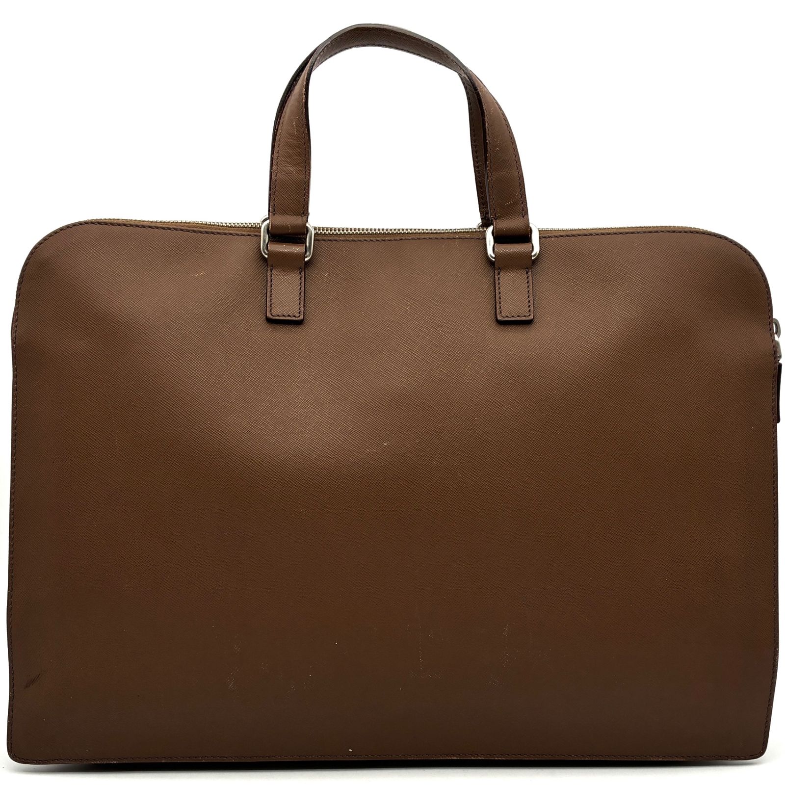 【極美品】プラダ ビジネスバッグ 三角ロゴ 男女兼用 サフィアーノ レザー 人気 美品 PRADA プラダ ビジネスバッグ ブリーフケース 三角ロゴ 白タグ