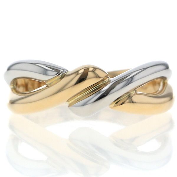 Vendome Aoyama ヴァンドーム青山 K 18 YG Pt 900 イエローゴールド プラチナ リング ツイスト クロス 指輪 9.5号 仕上済 zz