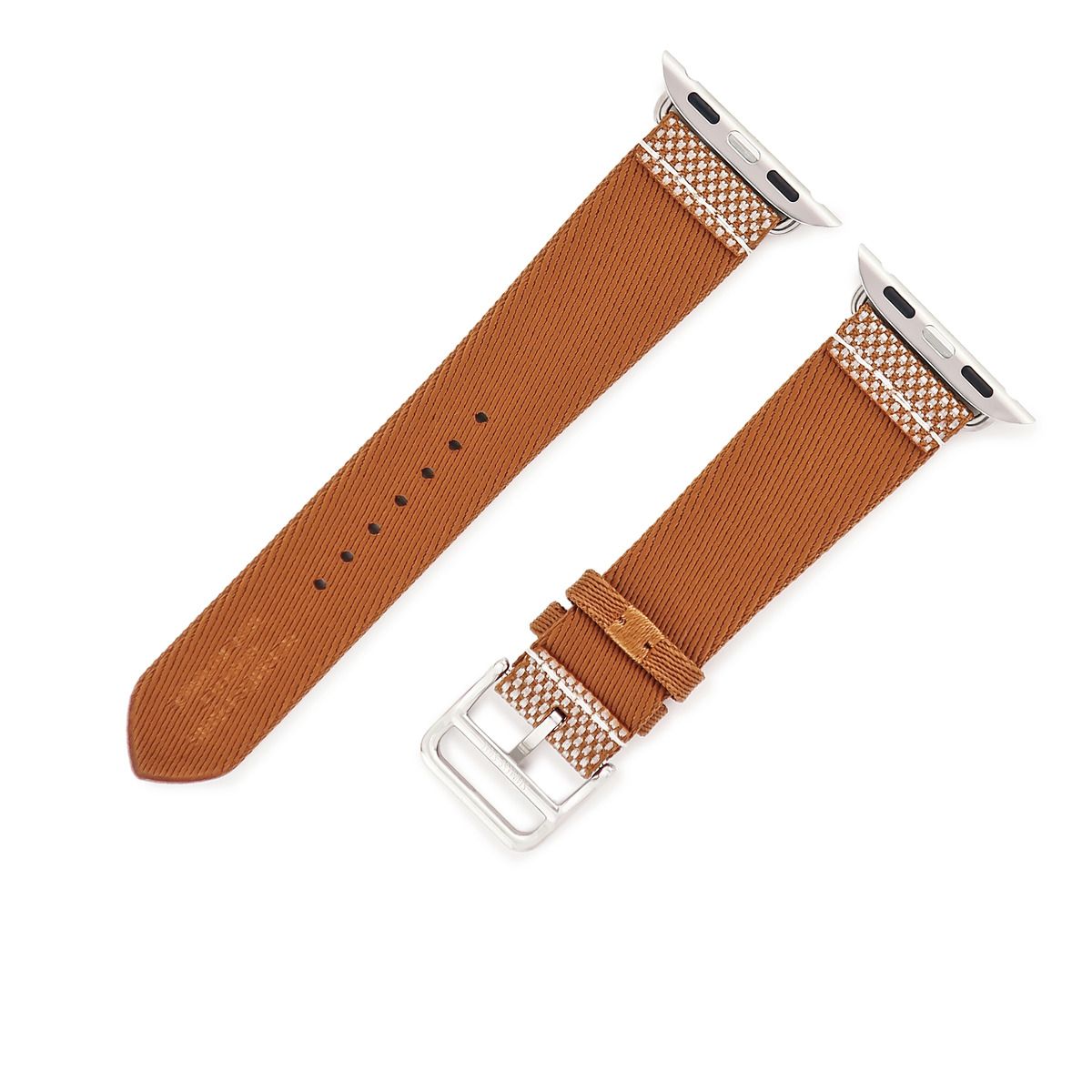 エルメス HERMES 腕時計パーツ アップルウォッチ 38 40 41 mm用 ナイロン ステンレススチール ゴールド エクリュ ♥ トワルアッシュ ベルト 32ｍｍ 尾錠付き