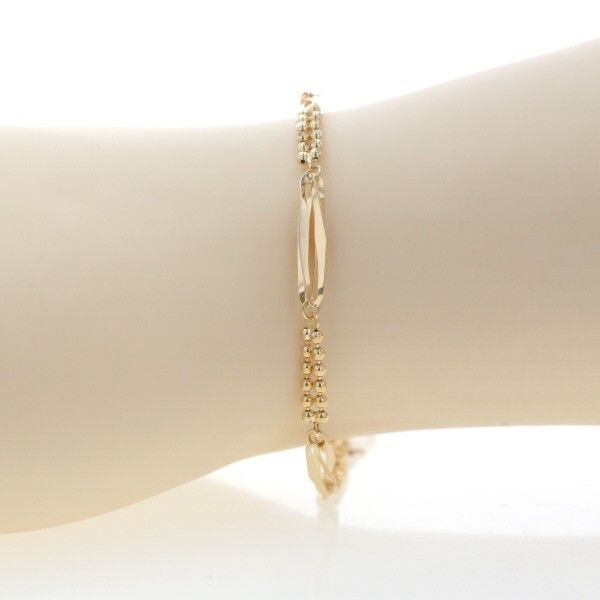 K18YG イエローゴールド ブレスレット ツイスト カットボール デザイン