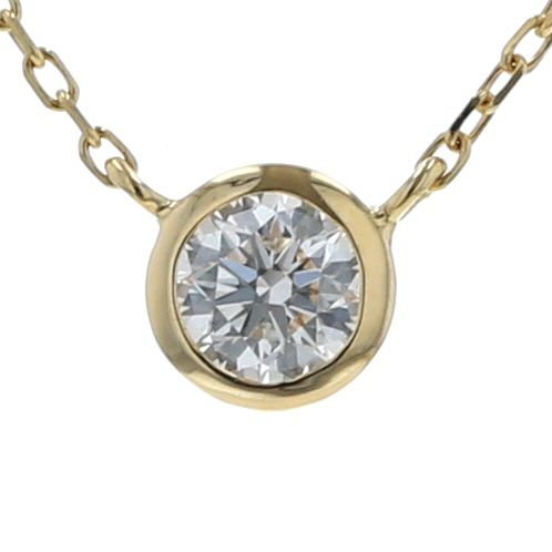 ete エテ K 18 YG イエローゴールド ネックレス ダイヤモンド 0.15 ct ブライトコレクション 1粒 40 cm 仕上済 zz
