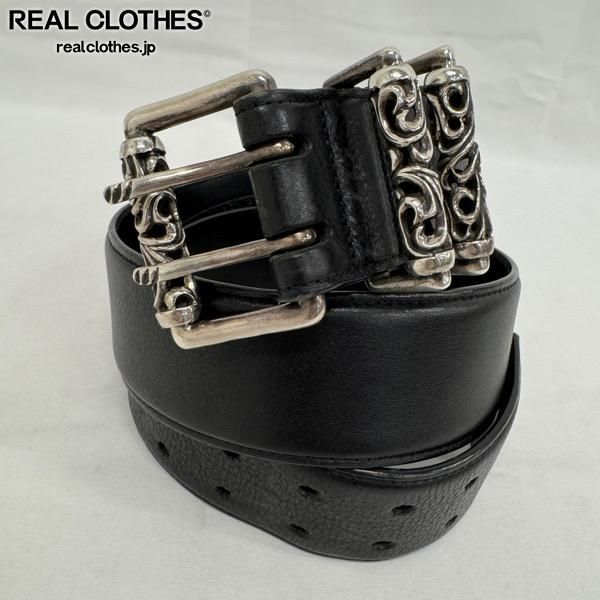 【UZ】クロムハーツ 3PCダブルピンローラーベルト 34インチ CHROME HEARTS/クロムハーツ ROLLER BELT 3PC ダブルピン/ローラー