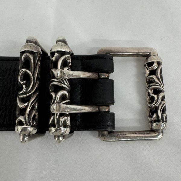 【UZ】クロムハーツ 3PCダブルピンローラーベルト 34インチ CHROME HEARTS/クロムハーツ ROLLER BELT 3PC ダブルピン/ローラー
