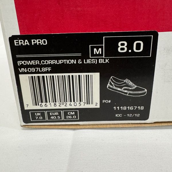  Supreme×VANS|シュプリーム×バンズ ERA PRO|エラ プロ Power Corruption Lies VN-097 L 8 FF|26.0 スニーカー 靴