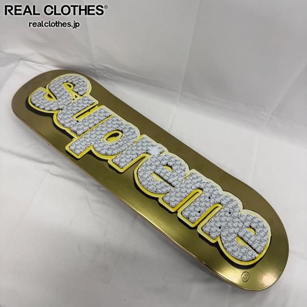 Supreme/シュプリーム Bling Box Logo Skateboard/ゴールド ブリング