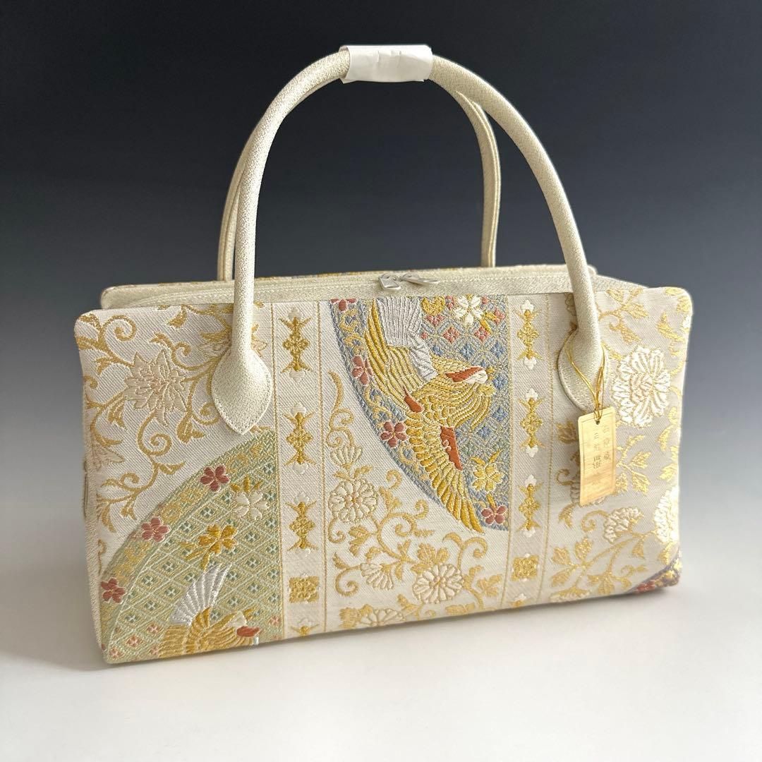 新品未使用 ！！特別セール！！京都 西陣 正絹 帯使用 利休バッグ　24114 新品未使用 ！！特別セール！！京都 西陣 正絹 帯使用 利休バッグ