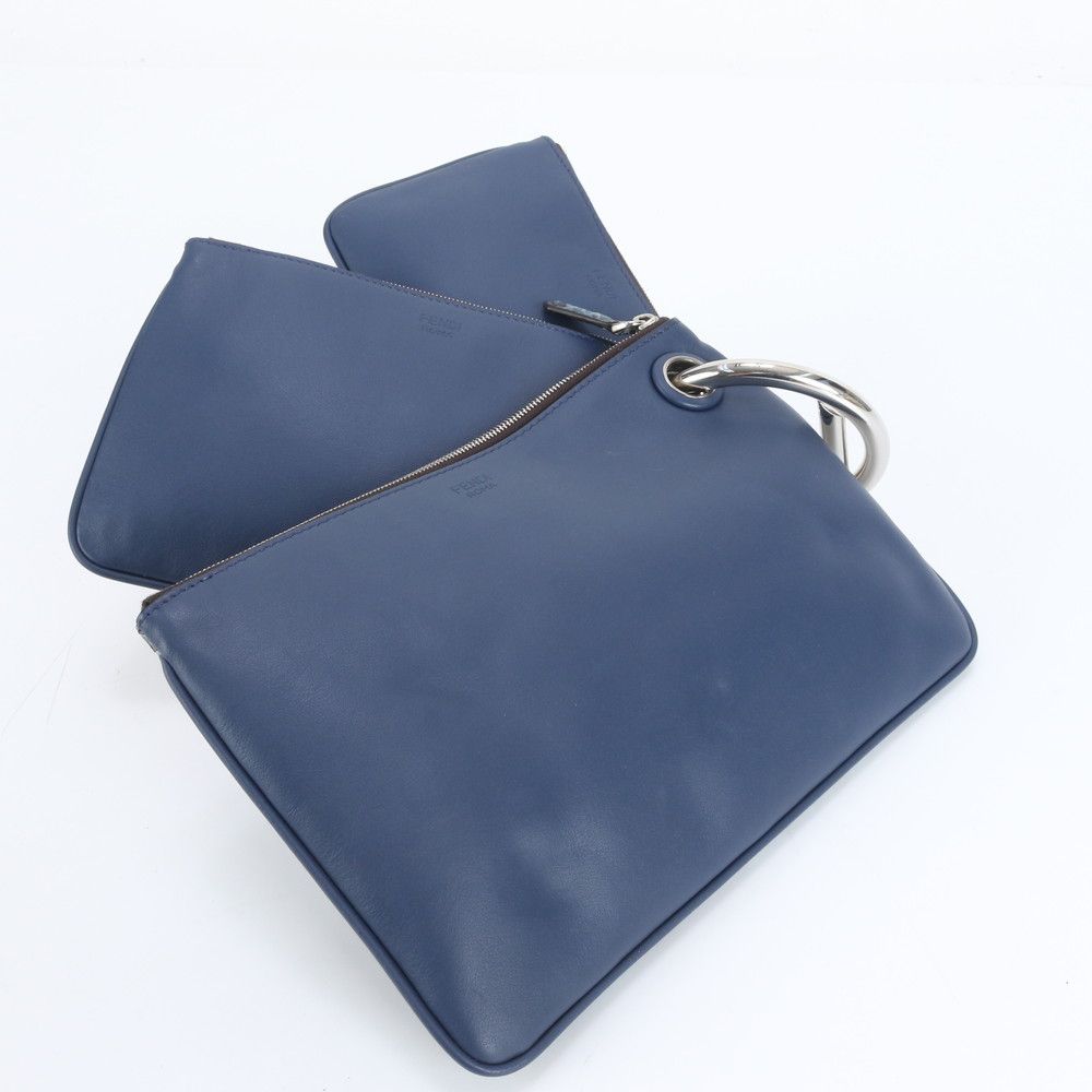 極美品 フェンディ トリプレット 3連ポーチ パイソン レザー クラッチ