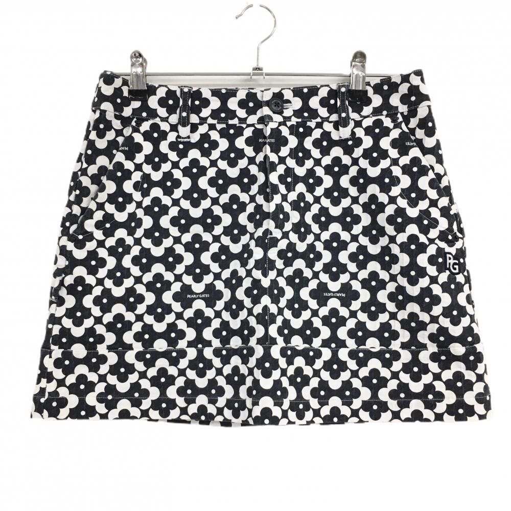 美品】パーリーゲイツ スカート 黒系×白 総柄 レディース 1(M) ゴルフ